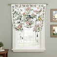thumbnail image 2 of Pink Spring Floral Tie Up Curtains for Windows, Adjustable Balloon Window Shades, Elegant Pastoral Flowers Birds Watercolor Kitchen Window Treatments Farmhouse Short Curtains with Rod Pocket 42"x45", 2 of 8