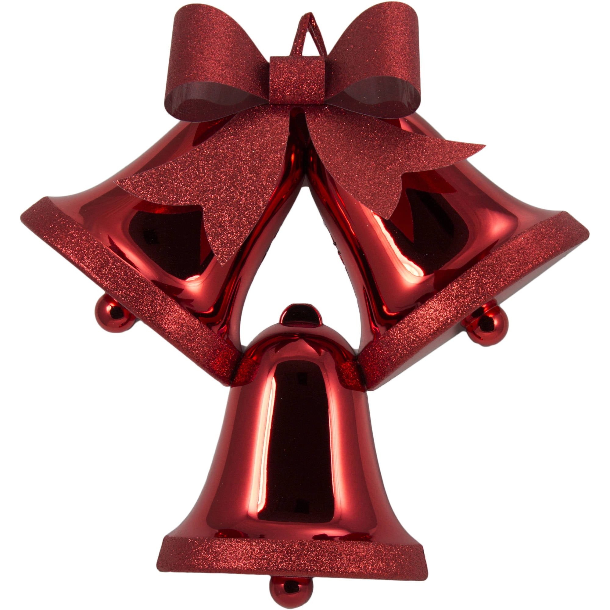 Holiday Time Red/Red Glitter Bells - Walmart.com