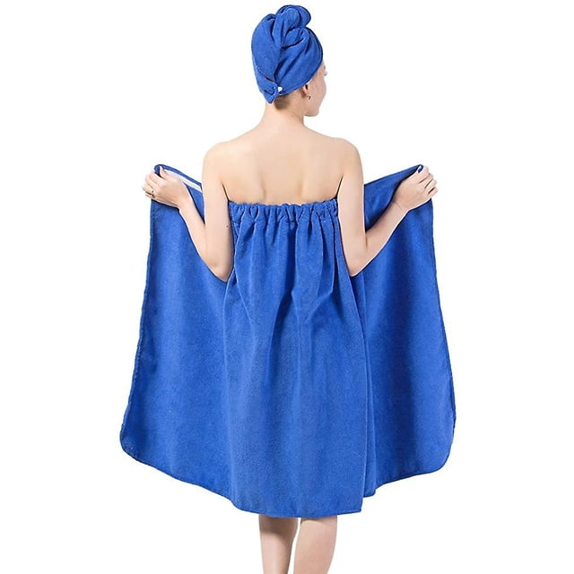 Conjunto de bata de baño para mujer Toalla de baño para damas Chica sin mangas Microfiberbeach Terry Toalla grande Absorbente Liviana Falda de spa Bata cómoda Elástica