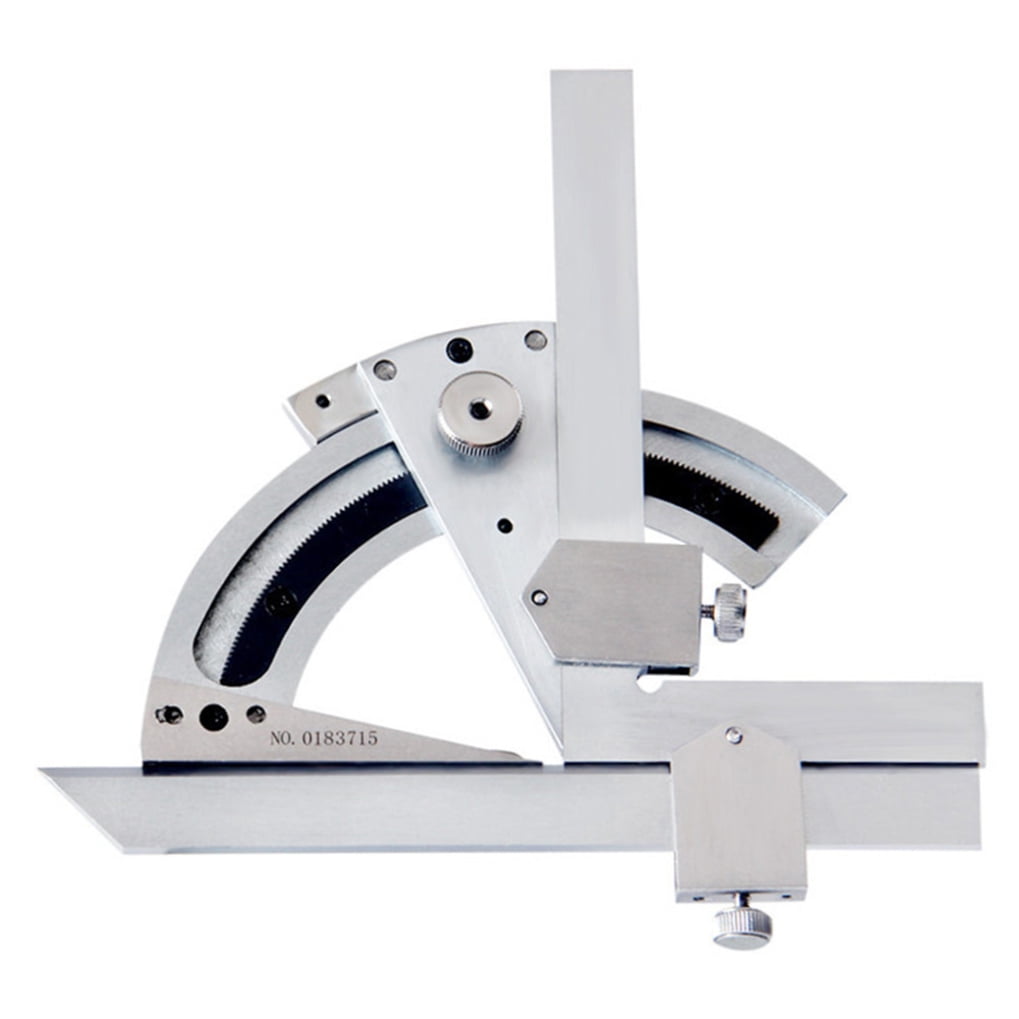 OUNONA Plated Universal Protractor with Fine Adjustment, Extension for Precise Angle Measurement Tool