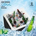 thumbnail image 3 of 10 Gallon Portable Cooler Side Table with Built-in Handle Multifunctional Outdoor Ice Chest for Camping Picnic Beach Pool Party, 3 of 7