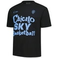 thumbnail image 2 of Unisex Playa Society Black Chicago Sky Wordmark T-Shirt, 2 of 3