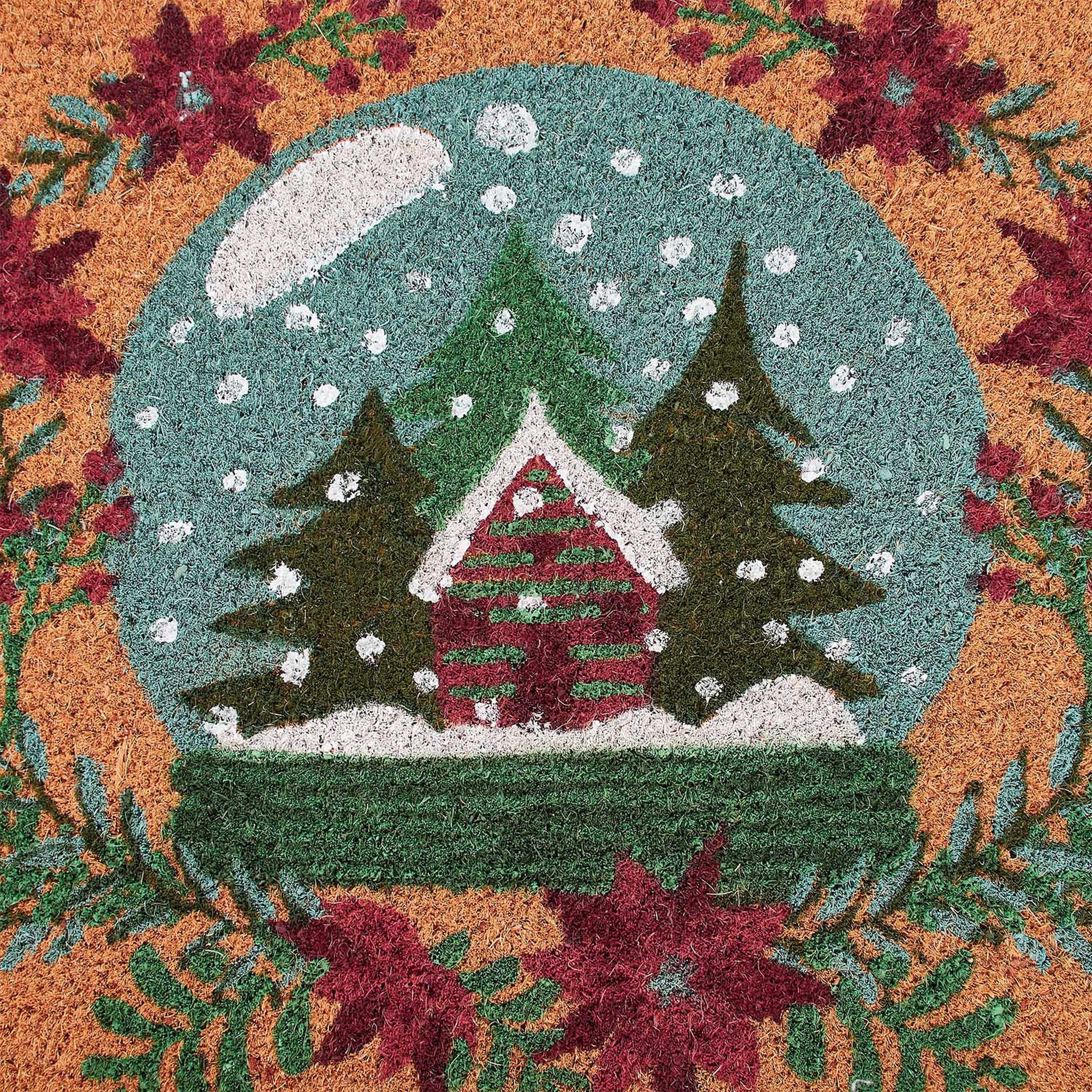 VCNY Home Snowglobe Multicolor Christmas Coir Outdoor Doormat, 18" x 30"