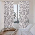 thumbnail image 4 of Haze Blue Leaf Kitchen Curtains, Retro Farmhouse Plant Floral Branch Light Filtering Window Curtain Panels, 2Pcs Rod Pocket Window Treatments Set for Living Room Bathroom Bedroom 52x72 Inches, 4 of 9