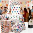 thumbnail image 5 of HCBY Watercolor Double Sided Gift Wrapping Paper Roll - Thick & Recyclable Birthday Party, Holiday & Festival Gift Wrap (Color F, 27.55"L x 19.68"W), 5 of 6