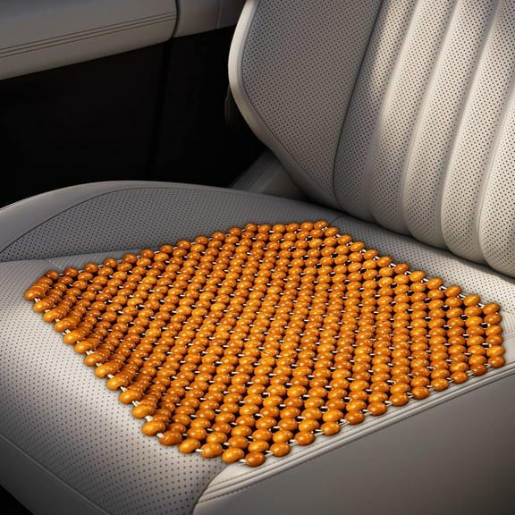 Beaded Car Seat Cover, Car Seat Covers Front Seats, Breathable Cushion Protector, Anti-Slip Driver Seat Padded, Auto Interior Decoration for Vehicles,18x18 Inch,Orange