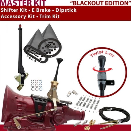 American Shifter C4 Shifter Kit 6 in. E Brake Cable Clamp Clevis Trim Kit Dipstick for D3B98