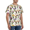 thumbnail image 2 of Vsdgher Tulips Flowers Print Men's Dry Fit Mesh Athletic Shirts Moisture Wicking Tennis T-Shirt Tops, 2 of 9