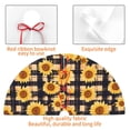 thumbnail image 4 of Lsque Vintage Black White Plaid Sunflowe Print Christmas Tree Skirt, Tree Skirt with Ties or Velcro, Perfect for Holiday Decorations, Halloween, and New Year-48", 4 of 7
