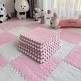 thumbnail image 6 of 10pcs Soft Fluffy Plush Puzzle Foam Floor Mats, Interlocking Square Foam Tiles Area Rug Carpet for Living Room & Bedroom Decoration, 6 of 7