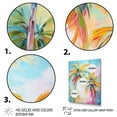 thumbnail image 3 of Designart "Pop Art Palm Trees III" Floral Floater Framed Wall Art Print, 3 of 7