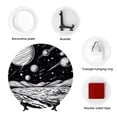 thumbnail image 4 of Picia Cosmic Landscape Celestial Art Pattern Bone China Decorative Plate – Wall Decor with Stand and Adhesive, Elegant Ornament for Living Room, Office, or Entryway-7in, 4 of 6