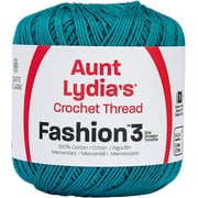 Aunt Lydia's Fashion Crochet Thread Size 3-Warm Teal, Pk 3, Aunt Lydia's