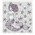 thumbnail image 3 of Ambesonne Ocean Shower Curtain, Mermaid with Wave, 69"Wx70"L, Grey, 3 of 5