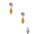 thumbnail image 2 of Delight Jewelry Silvertone Christmas Lights - Hot Orange Resin Pink Crystal Clip on Earrings, 2 of 5