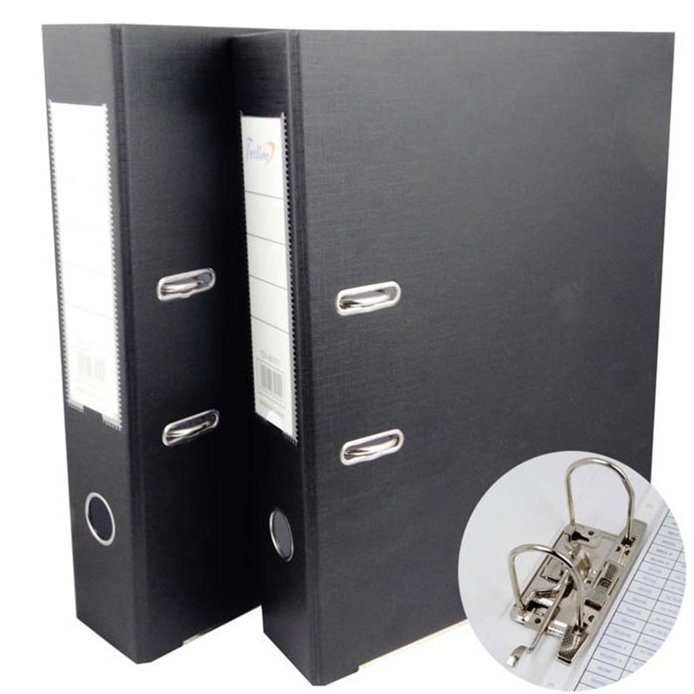 Organizer Box File Filling Products Metal Ring Lever Arch 75mm Clipbar Binder Folder Office Supplies File Folder Documents Holder Black 