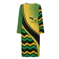 thumbnail image 4 of Yuyamidu Jamaican Flag Womens Robes Lightweight Zipper Front Long Bathrobe Fashion Long Sleeve Robe Loose Loungewear Dress Casual Sleepwear Gowns Size M, 4 of 7