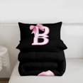 thumbnail image 5 of Erosebridal Bowknot Initial Alphabet B Queen Comforter Set,Dreamy Princess Bowtie Kids Bedding Comforter Set For Girls,Reversible Black 3pcs, 5 of 7