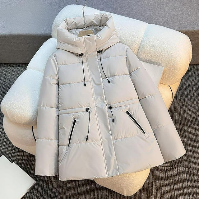 Njdvhb Parkas d'Hiver à Manches Longues pour Femmes, Veste à Capuche Décontractée à Manches Longues pour Dames