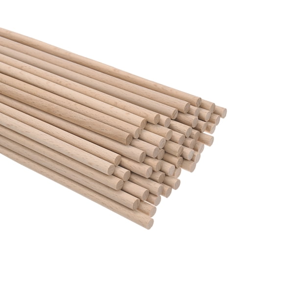 Uxcell 50-Pack Dowel Rods Wood Sticks 15/64 x 12 Inch Wooden Dowel Rods Unfinished Hardwood Sticks Precut Dowels