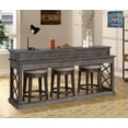 thumbnail image 7 of Pemberly Row Traditional Wood Everywhere Console with 3 Stools in Gray, 7 of 7