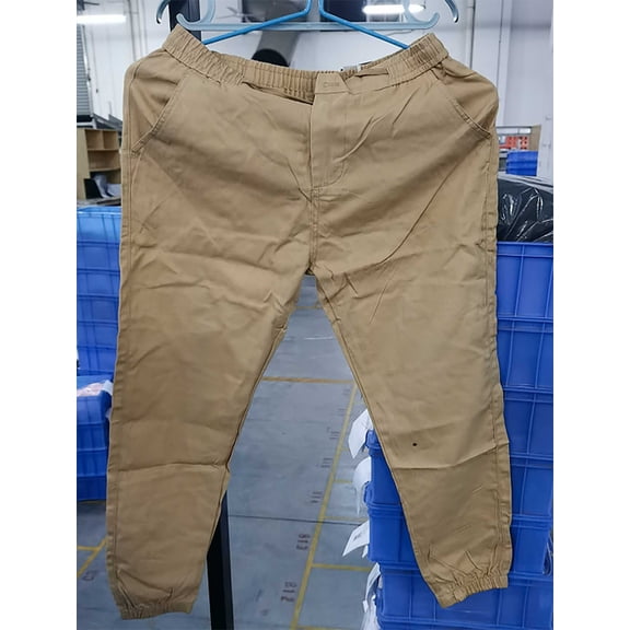 Xuyuer Women's Cargo Pants Elastic Waist Casual Solid Jogger 7/8 Pants with Pockets - Casual Trousers, Pants for Women