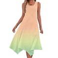 thumbnail image 1 of Ovzne Robes Grande Taille pour Femmes Rondes Robe d'Été Robes Sans Manches Col Rond à Cordon Décontracté Robe Trapèze Mini Robe de Printemps en Liquidation, 1 of 7