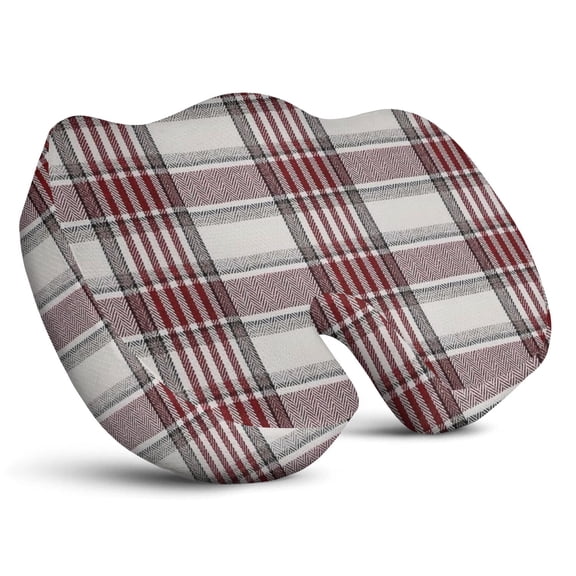 Premium Plaid Pattern Memory Foam Seat Cushion Ergonomic Chair Pad for Office Chair, Car, Airplane & Bleachers Sciatica, Tailbone Hip & Back Pain Relief - Chair Cushion for Long Office Workers.