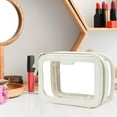 thumbnail image 6 of xeoereki Cosmetic Bag Transparent Cosmetic Bag Zipper Closure Waterproof Visible Portable Square Shape Capacity Outdoor Business Trip Makeup Bag Toiletry Pouch White, 6 of 8