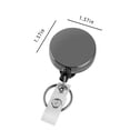 thumbnail image 2 of Porte-clés Rétractable Lot de 2, Porte-Badge Robuste avec Enrouleur de Badge en Cordon Rétractable en Acier 60cm/23.62 Po Gris Foncé, 2 of 8