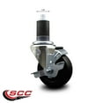 thumbnail image 2 of 3.5 Inch Soft Rubber Swivel 1-5/8 Inch Expanding Stem Caster with Brake SCC, 2 of 2