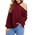 thumbnail image 2 of gakvbuo Sweaters for Women Fall Fashion Pullover Sweatshirts Women Casual Long Sleeve Loose Solid Round Neck Medium And Long Tops Sweatshirts Women Blouse, 2 of 6