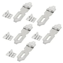 Uxcell Cupboard Safety Padlock Silver Tone Metal Hasp Staple 3.43" 5 Set