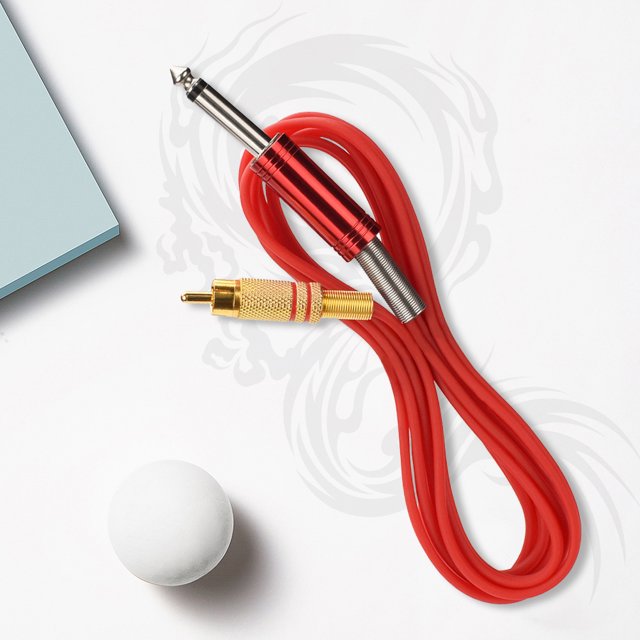 Cordón de clip de tatuaje de ángulo recto Conector de línea de Cable RCA de 1,7 M silicona suave para pluma de tatuaje/máquina de tatuaje rotativa