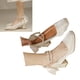 thumbnail image 5 of Zapatos de vestir de boda con punta cuadrada y lazo elegante a la moda para mujer, tacones altos, para fiesta de boda, diario, Beige 38, 5 of 12
