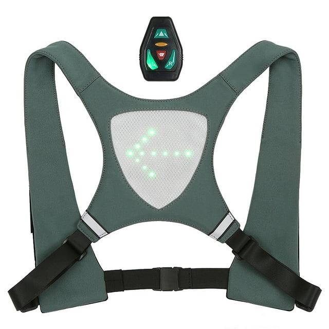 Chaleco ciclista Chaleco reflectante recargable USB Mochila con LED Luz de señal de giro Control rem Tomshoo Chaleco ciclista