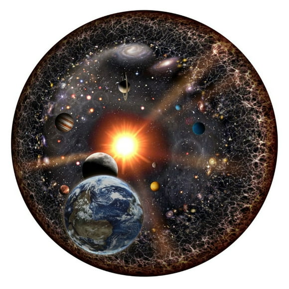 Universe Puzzles, 1000 Pcs Round Jigsaw Puzzle With Solar System Planet, Educational Toy Set For Kids And Adults