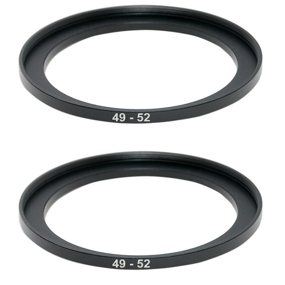 (2 Pack) Fotasy 49-52MM Step-Up Ring Adapter, 49mm to 52mm Step Up Filter Ring, 49mm Male 52mm Female Stepping Up Ring for DSLR Camera Lens and ND UV CPL Infrared Filters
