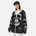 thumbnail image 3 of Lsque Black White Hat Skull UPF 50+ Lightweight Sun Protection Men's Women's Long Sleeve Shirt, Hoodie Performance -Large, 3 of 9