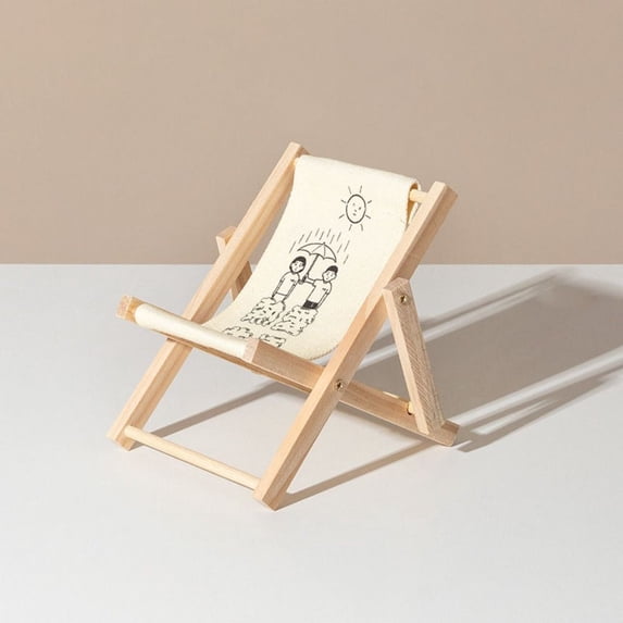 Foldable Wood Toy Model Doll Accessories Photo Props Mobile Phone Bracket Beach Chair Deckchair TYPE G