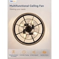 thumbnail image 5 of Zardon 20in Ceiling Fan with Light and Remote Control, 6 Speed Farmhouse Ceiling Fans for Kitchen, Bedroom, Indoor, Quiet, Timing, Brown, 5 of 7