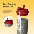 thumbnail image 5 of 18oz Travel Coffee Mug with Strap, 316 Stainless Steel Vacuum Insulated Tumbler, 2-in-1 Straw Lid, Camouflage Print, 5 of 6