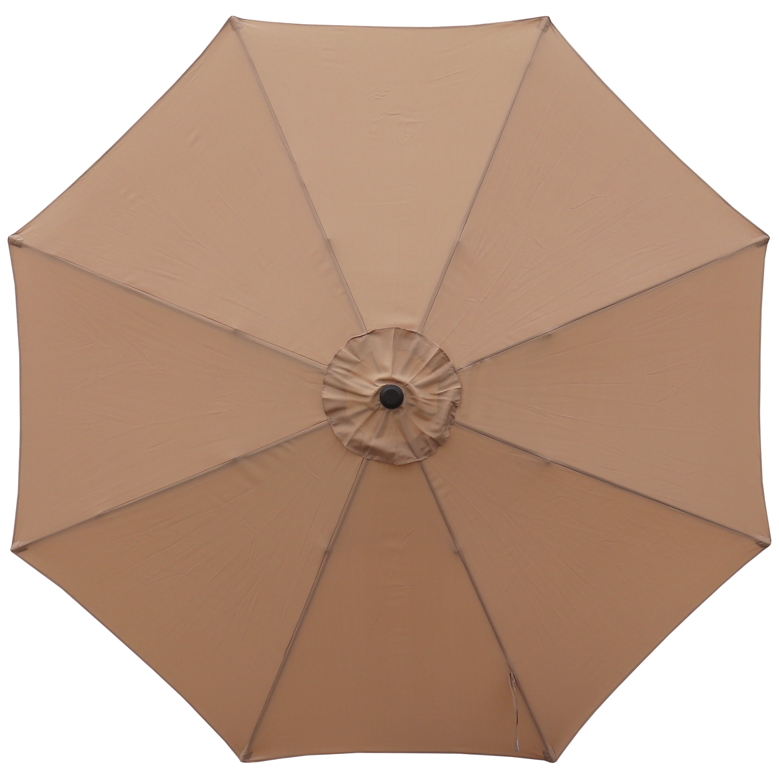 Abble 11FT Outdoor Patio Umbrella with Crank Handle, Market Umbrella with 8 Sturdy Umbrella Ribs, Waterproof for Garden Deck Backyard Pool, Tan