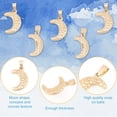 thumbnail image 4 of 1Box 10pcs Golden Moon Pendants Stainless Steel Pendants Hypoallergenic Metal Charm for DIY Bracelet Necklace Jewelry Making 4x7mm Hole, 4 of 7