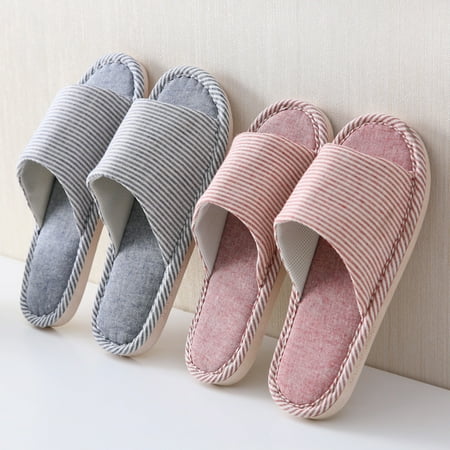 

Unisex Washable Cotton Open-Toe Home Slippers Indoor Shoes Casual Flax Soft Non-Slip Sole Shoes No Static Electricity In Winter Economical Bedroom Slippers for Family Sharing