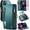 Elegant Blue Green, variant on for iPhone 13 Pro Max Case, RFID Blocking iPhone 13 Pro Max Case Wallet Women Men with Card Holder, Zipper Magnetic Flip PU Leather Protective Cover for iPhone 13 Pro Max Phone Case, Purple
