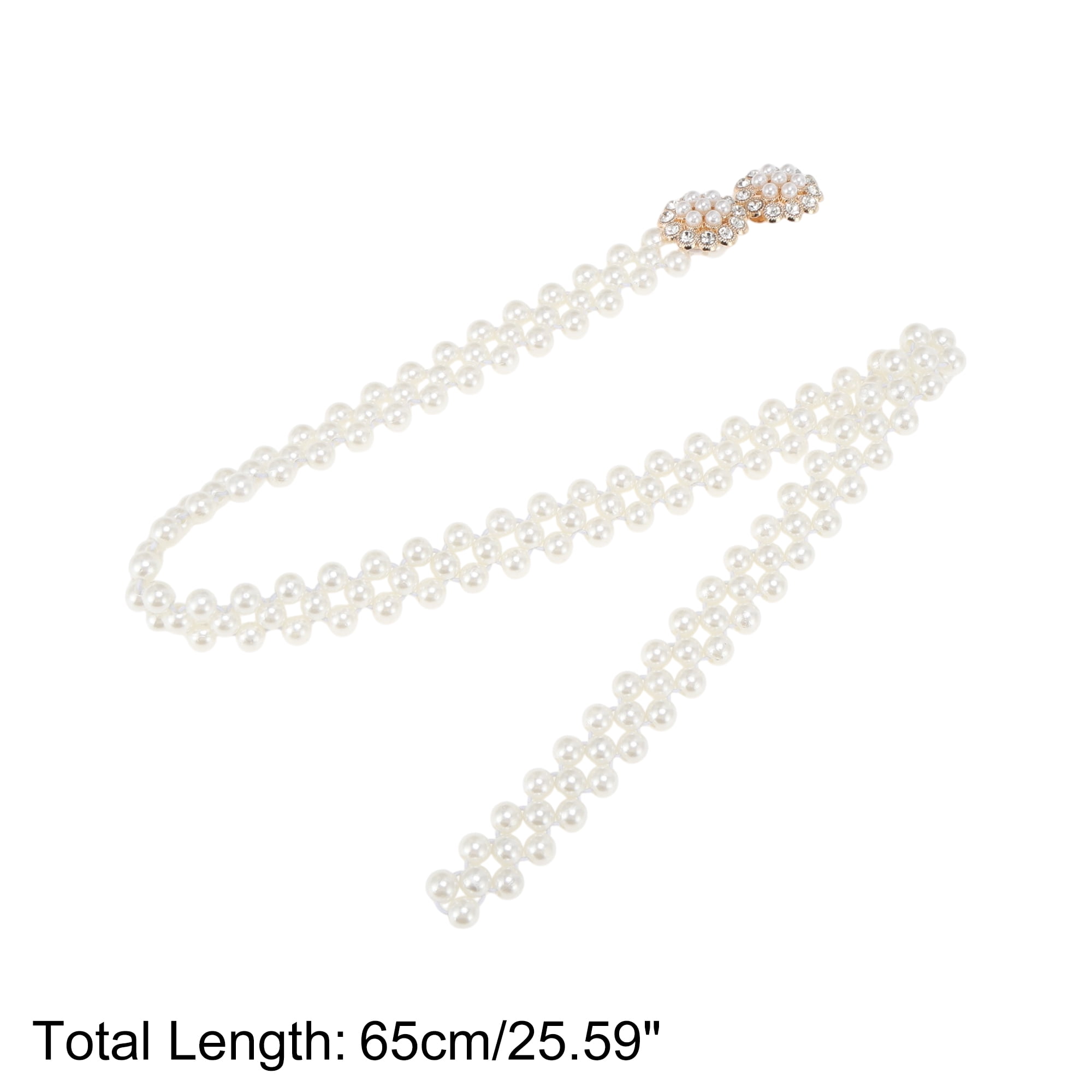 Unique Bargains Stylish Adjustable Waist Belt in Beige for Everyday Wear [Double Flowers]