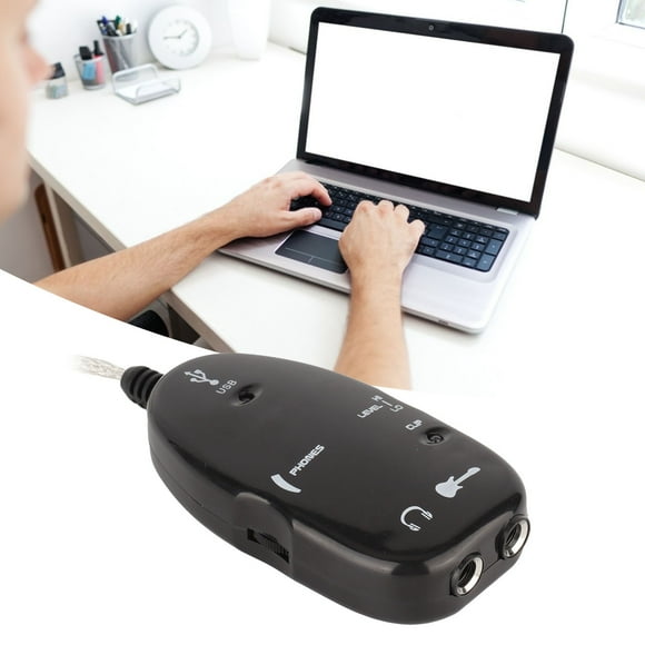 LYUMO Guitar USB Connector Cord,USB Guitar Link Compatible MP3 WAV AIFF Audio Cable Recorder Connector For Laptops Computer,Guitar Audio Adapter