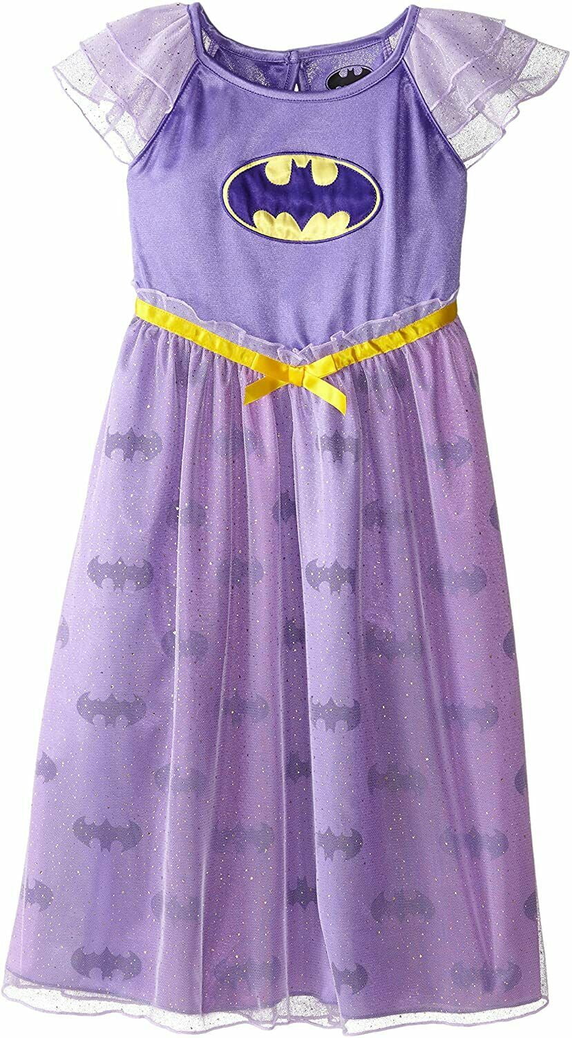 Batgirl Short Sleeve Nightgown Pajama Girl Size S 6/6X