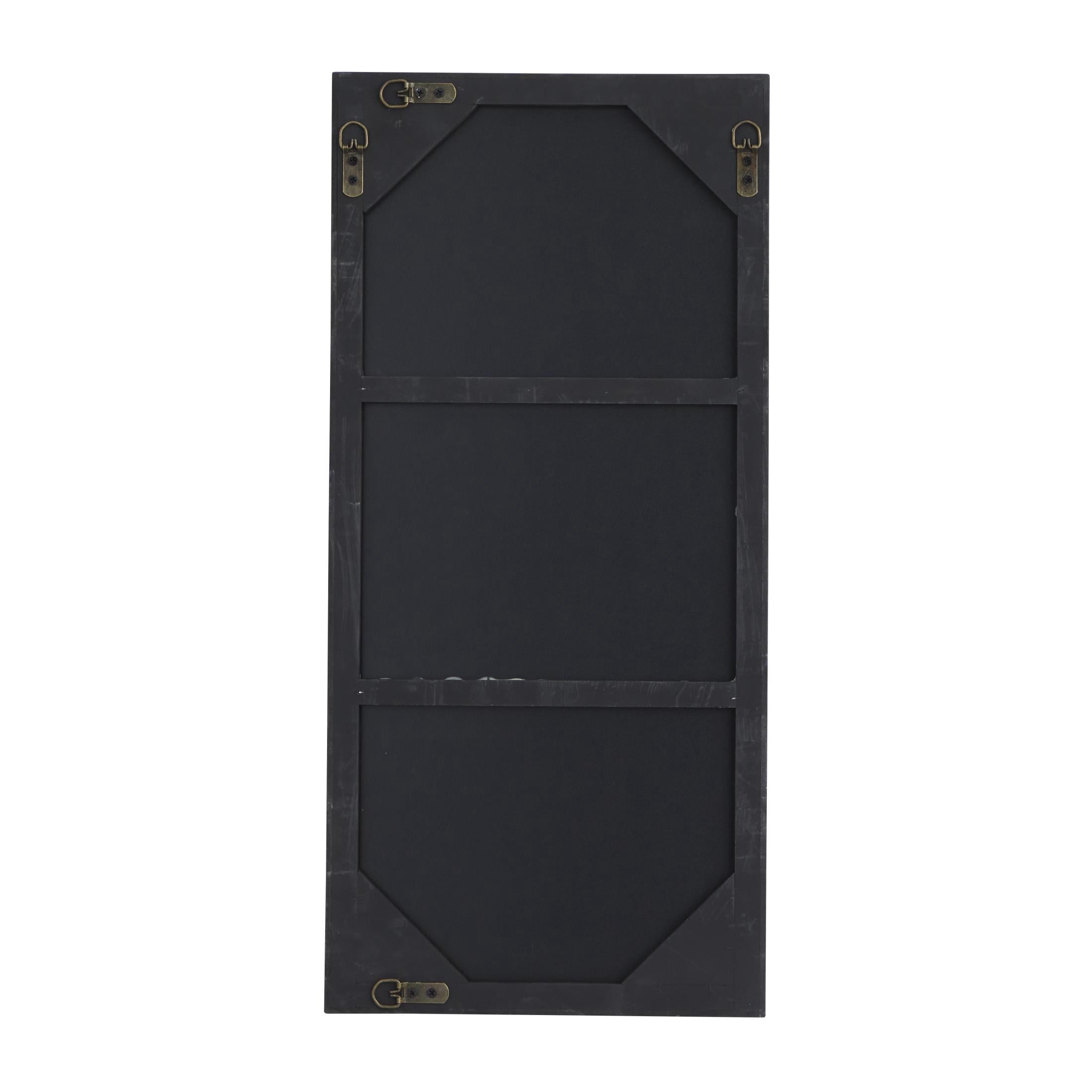 DecMode 14" x 30" Black Wall Mirror with Thin Frame